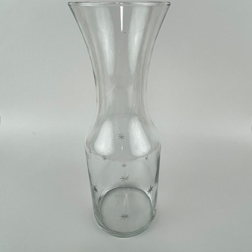 Libbey Water Juice Carafe Decanter Etched Atomic Star